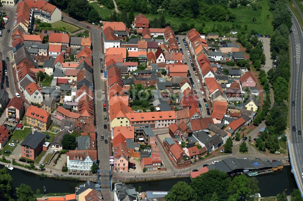 Aerial photograph Plau am See - Old Town area and city center in Plau am See in the state Mecklenburg - Western Pomerania