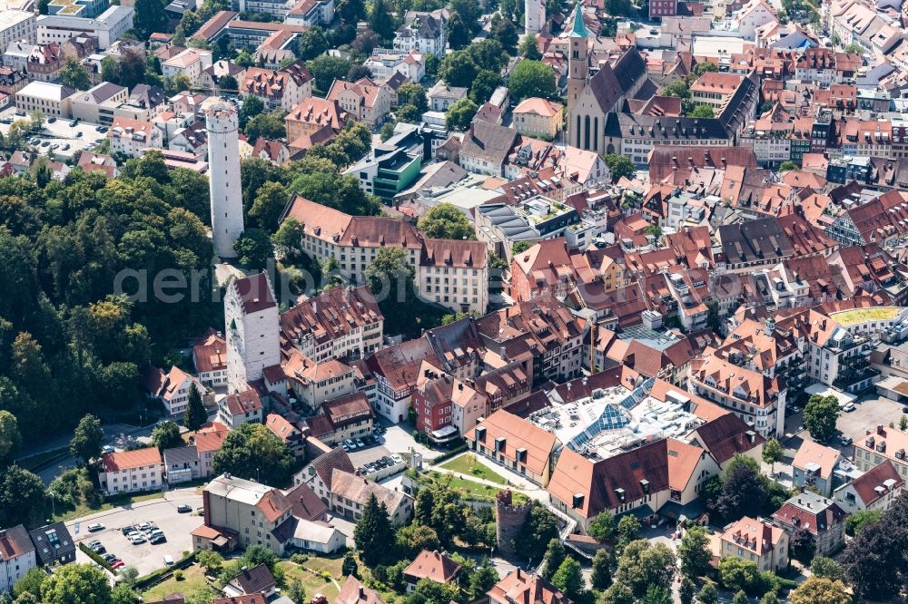 Ravensburg from above - Old Town area and city center in Ravensburg in the state Baden-Wurttemberg, Germany