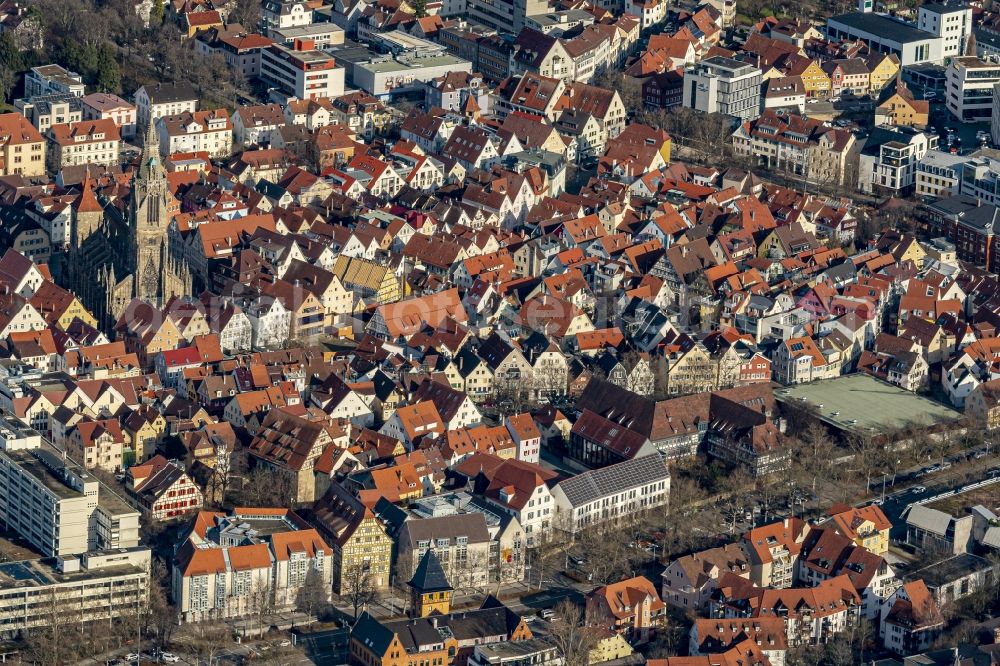 Reutlingen from above - Old Town area and city center in Reutlingen in the state Baden-Wurttemberg, Germany