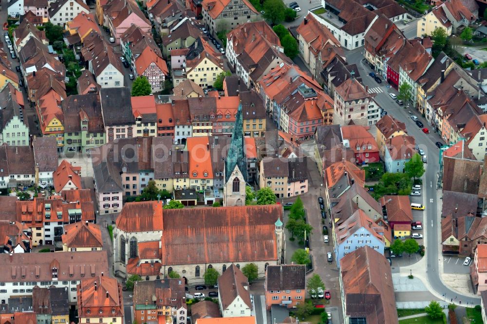 Rottweil from above - Old Town area and city center in Rottweil in the state Baden-Wurttemberg