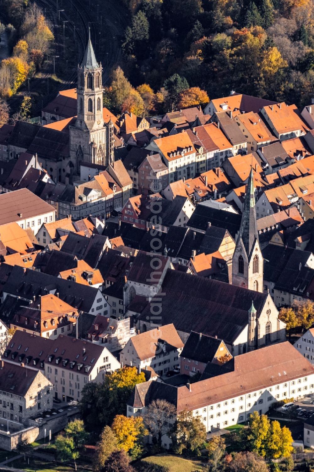 Aerial photograph Rottweil - Old Town area and city center in Rottweil in the state Baden-Wuerttemberg