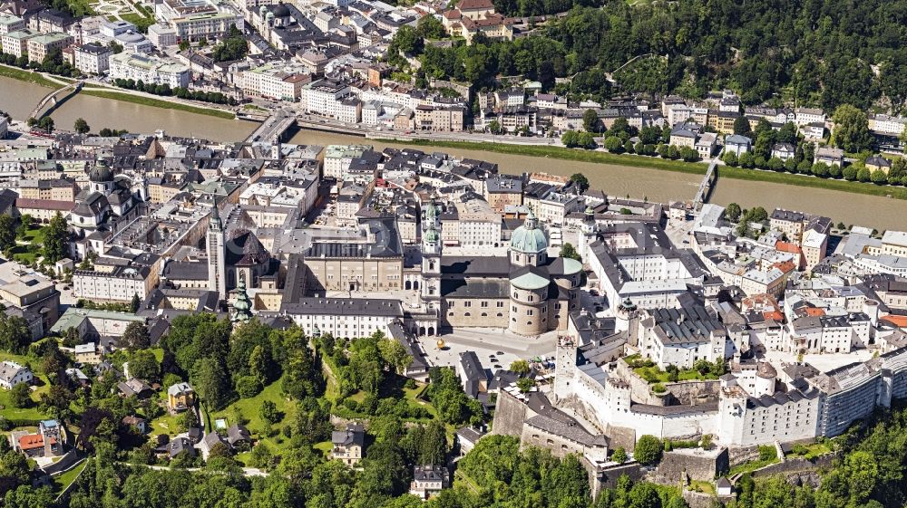Aerial photograph Salzburg - Old Town area and city center in Salzburg in Austria
