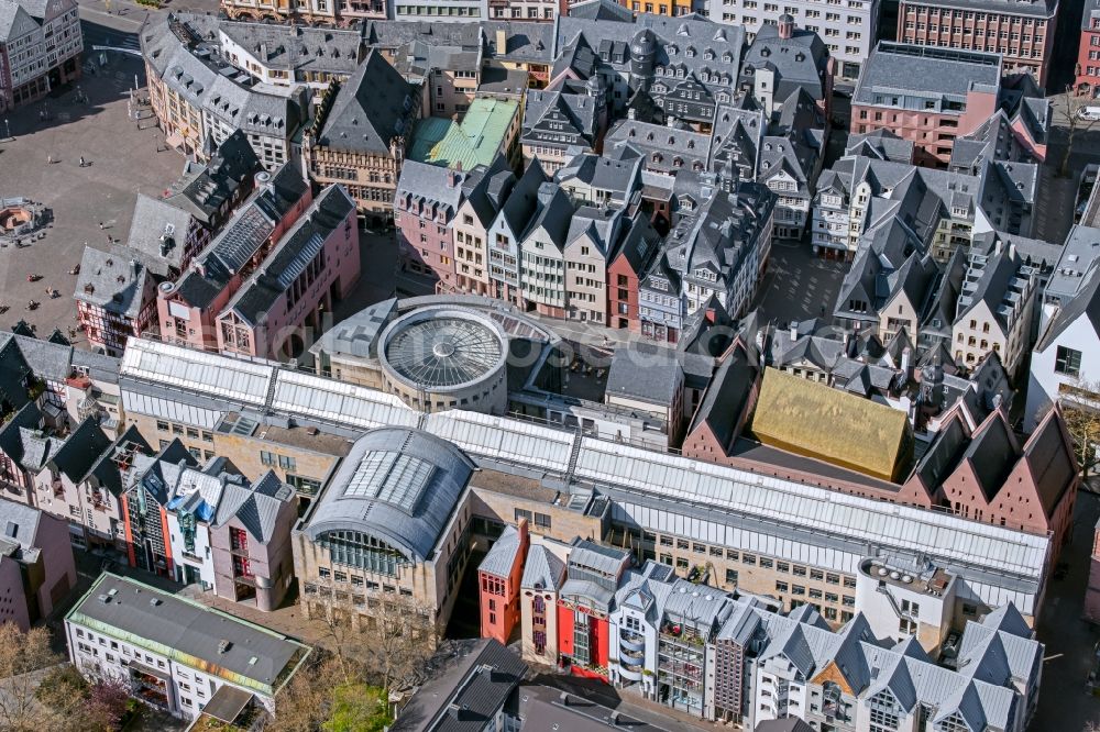 Aerial image Frankfurt am Main - Old Town area and city center with the Schirn Kunsthalle Frankfurt in the district Altstadt in Frankfurt in the state Hesse, Germany