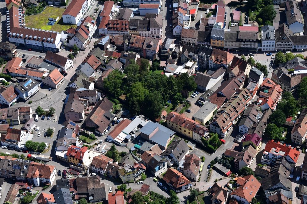 Aerial photograph Schopfheim - Old town area and city center in Schopfheim in the state Baden-Wurttemberg, Germany