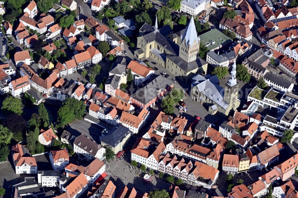 Soest from the bird's eye view: Old Town area and city center in Soest in the state North Rhine-Westphalia, Germany