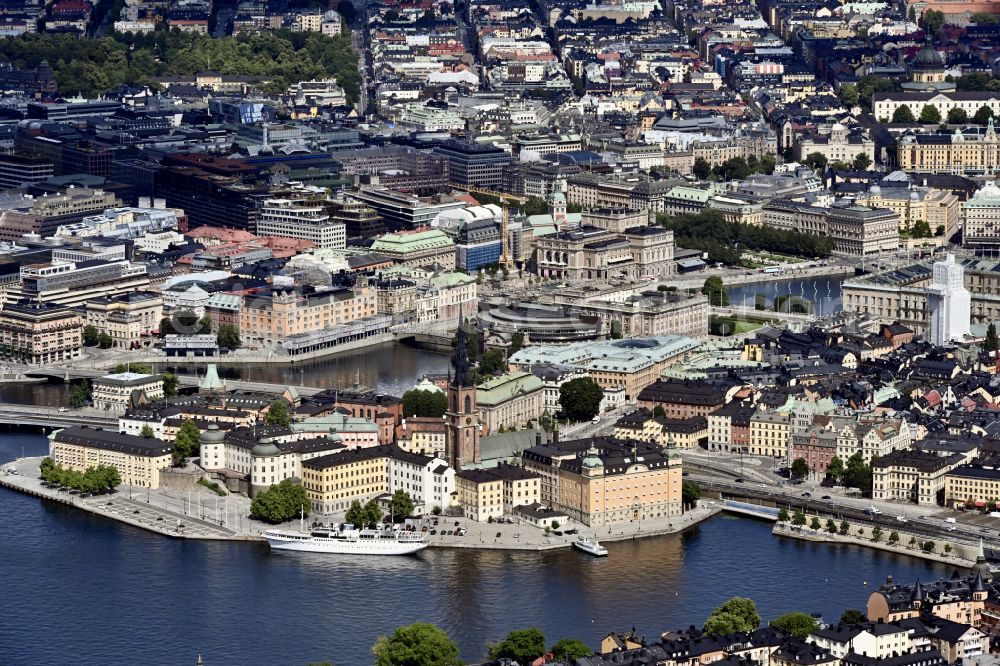 Aerial photograph Stockholm - Old Town area and city center of Riddarholmen island in Stockholm in Stockholms laen, Sweden