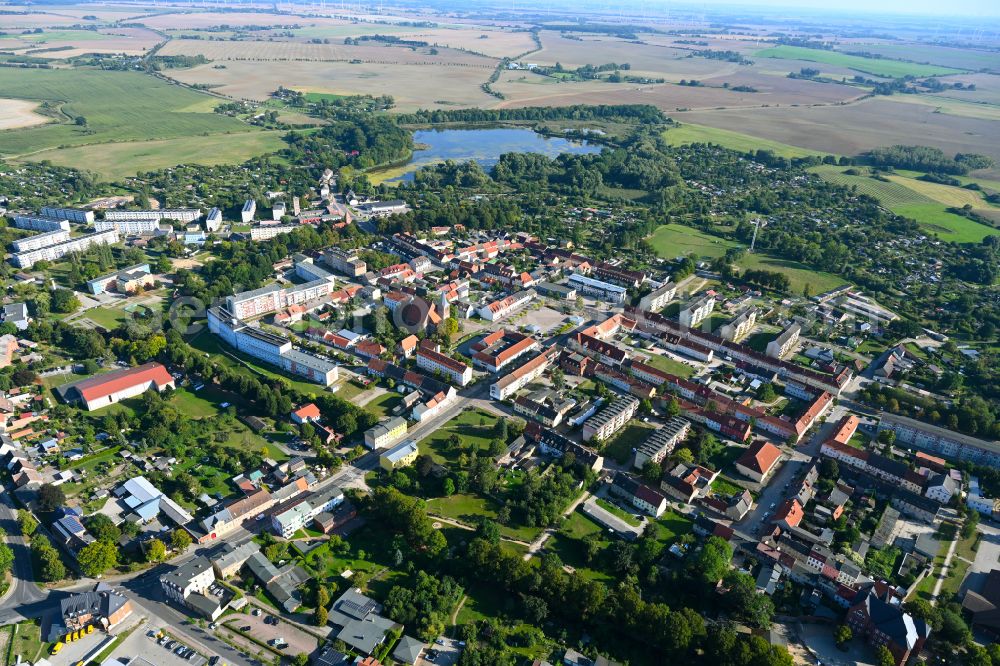 Aerial photograph Strasburg (Uckermark) - Old Town area and city center in Strasburg (Uckermark) in the state Mecklenburg - Western Pomerania, Germany