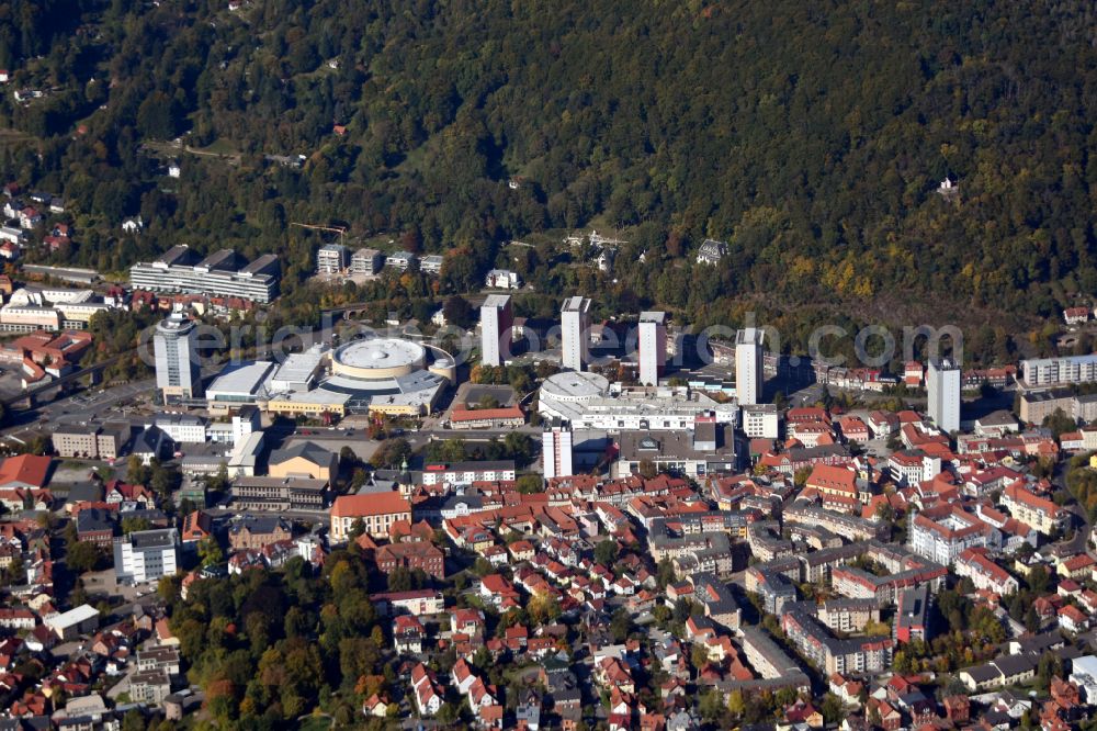 Aerial image Suhl - Old Town area and city center in Suhl in the state Thuringia, Germany