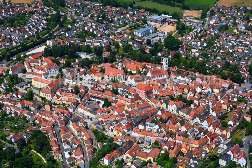 Sulzbach-Rosenberg from above - Old Town area and city center in Sulzbach-Rosenberg in the state Bavaria, Germany