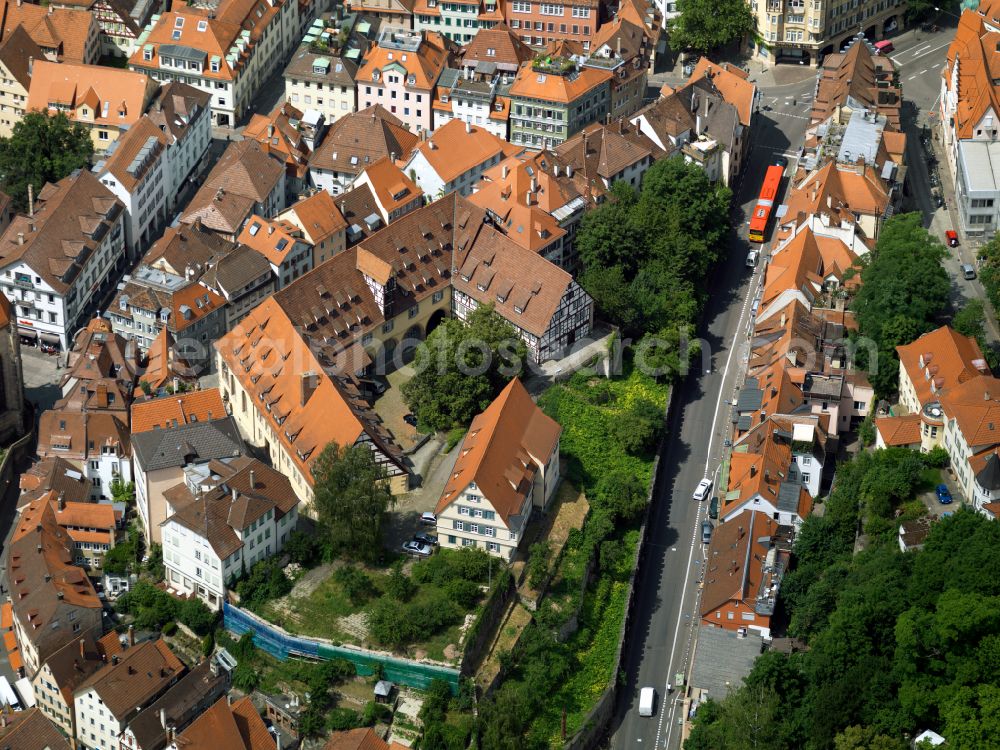 Aerial photograph Tübingen - Old Town area and city center on street Am Markt in Tuebingen in the state Baden-Wuerttemberg, Germany