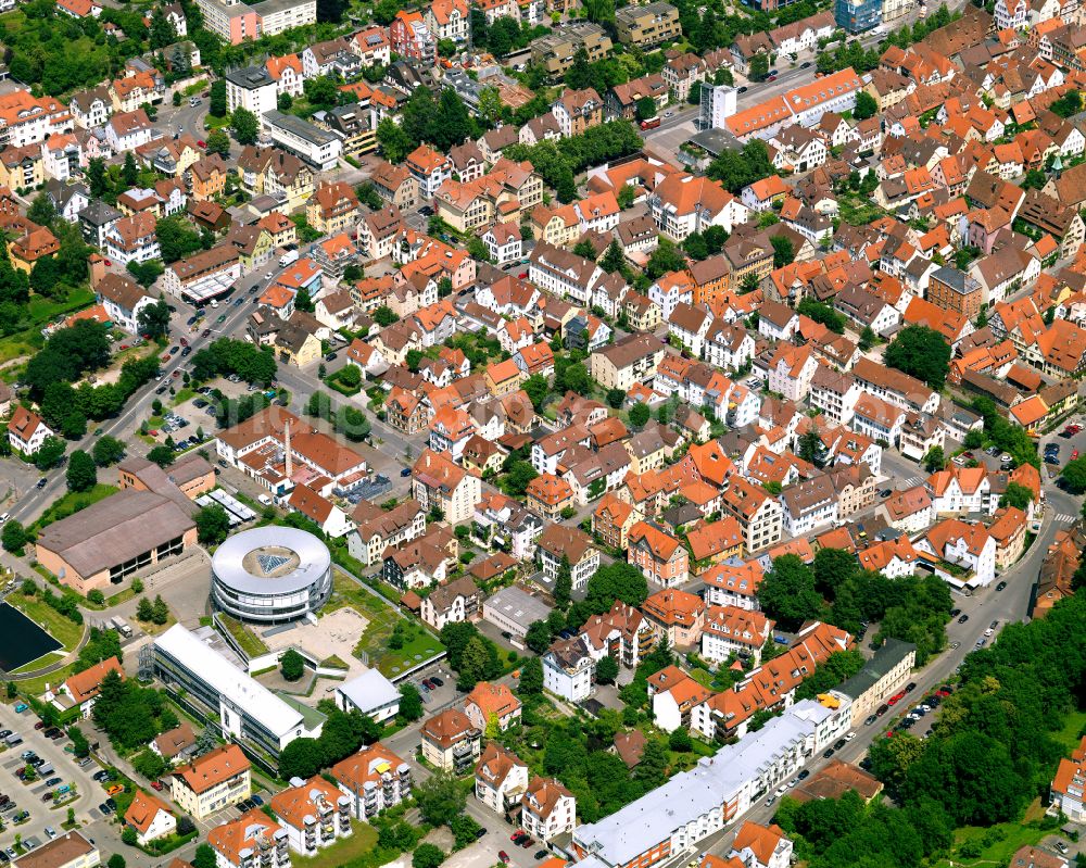 Aerial photograph Tübingen - Old Town area and city center in Tübingen in the state Baden-Wuerttemberg, Germany