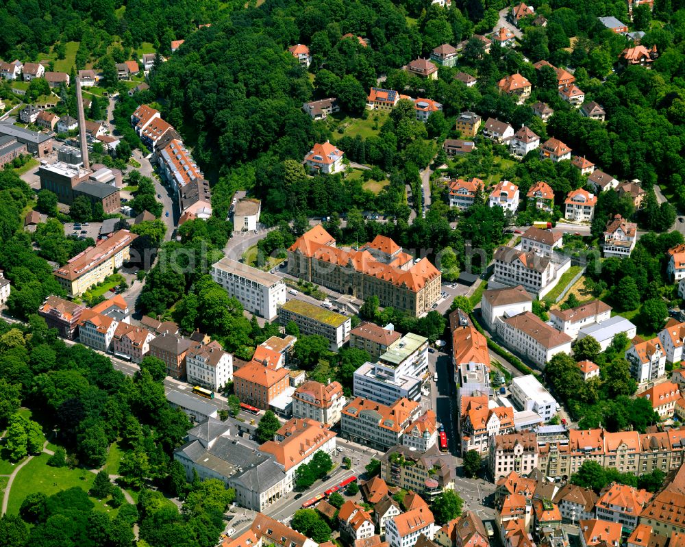 Aerial image Tübingen - Old Town area and city center in the district Derendingen in Tuebingen in the state Baden-Wuerttemberg, Germany