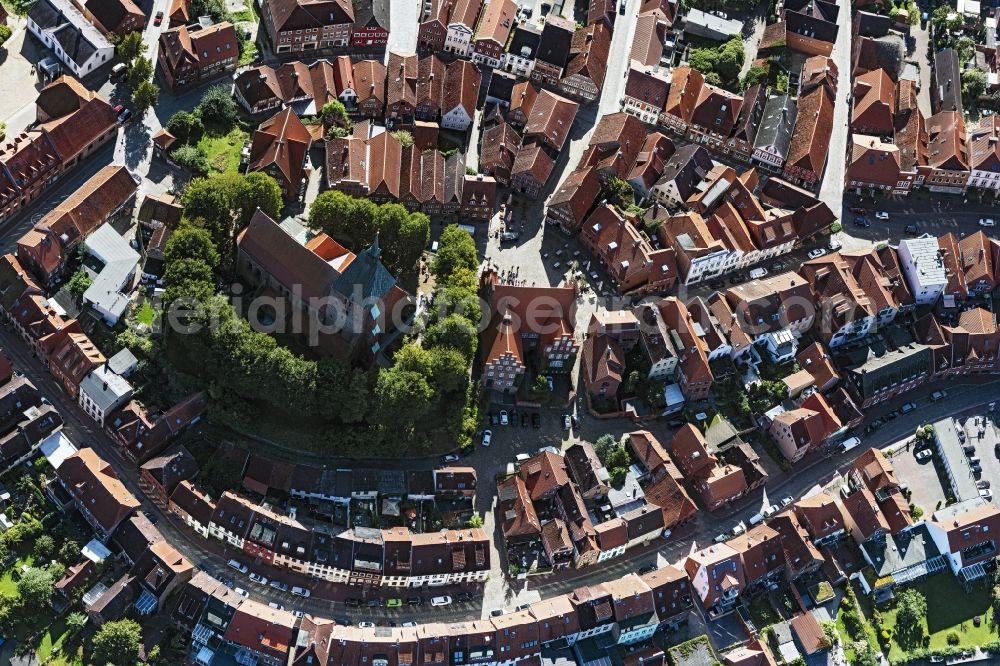 Aerial image Mölln - Old Town area and city center on lake Stadtsee in Moelln in the state Schleswig-Holstein, Germany