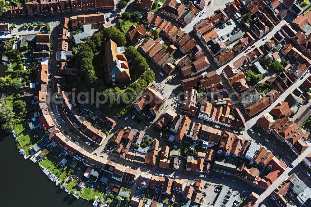 Aerial photograph Mölln - Old Town area and city center on lake Stadtsee in Moelln in the state Schleswig-Holstein, Germany