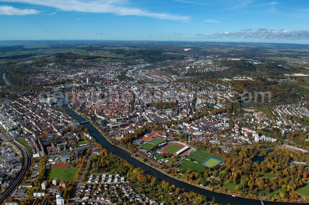 Aerial photograph Ulm - Old Town area and city center in Ulm in the state Baden-Wuerttemberg, Germany