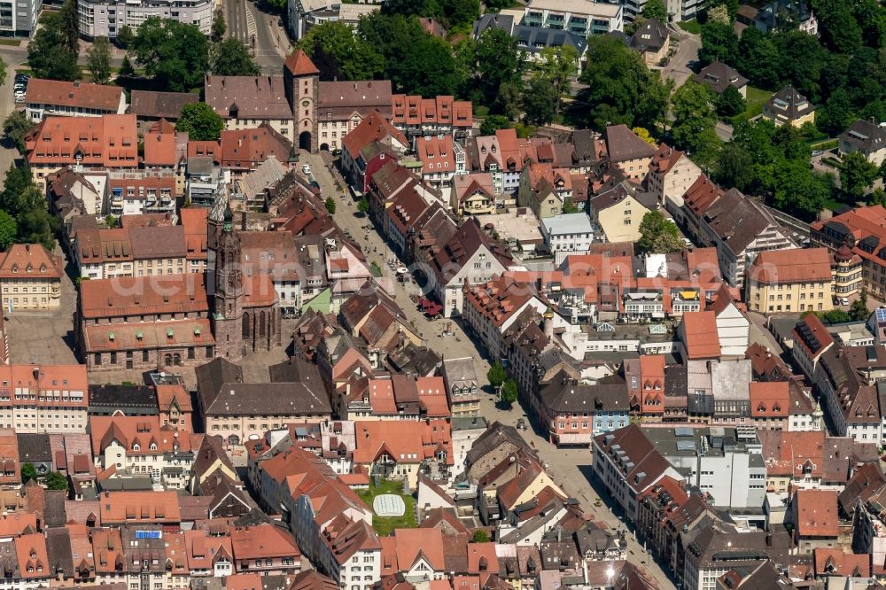 Aerial photograph Villingen-Schwenningen - Old Town area and city center in Ortsteil Villingen in Villingen-Schwenningen in the state Baden-Wuerttemberg, Germany