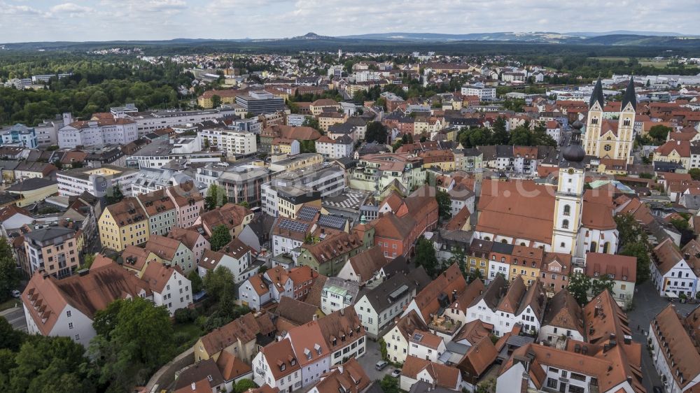 Aerial photograph Weiden in der Oberpfalz - Old Town area with the marketplace and city center Weiden in the upper palatinate in the state of Bavaria