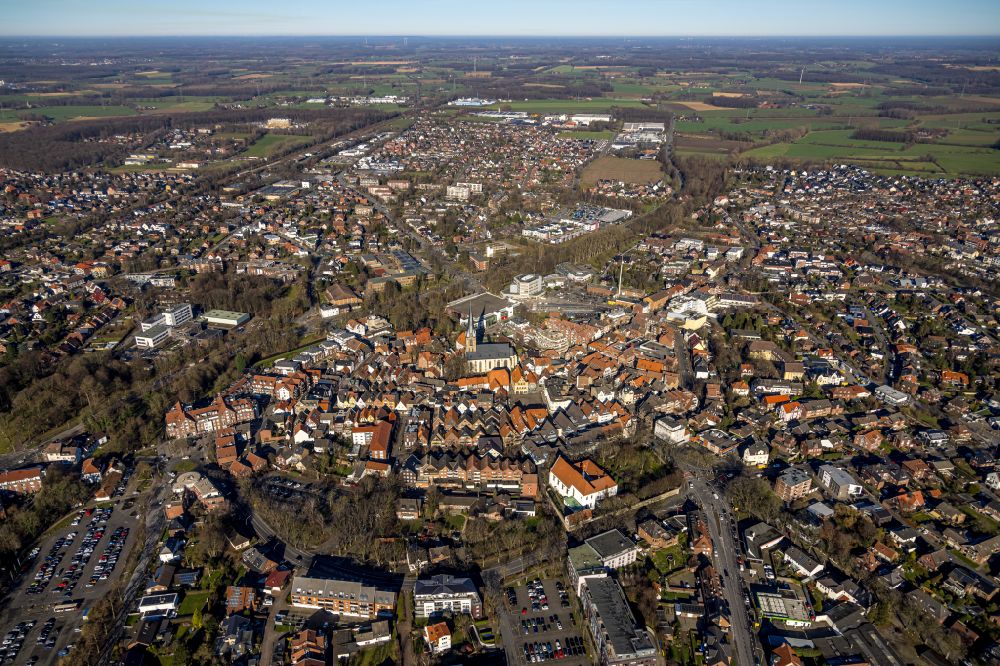 Aerial photograph Werne - Old Town area and city center in Werne in the state North Rhine-Westphalia, Germany