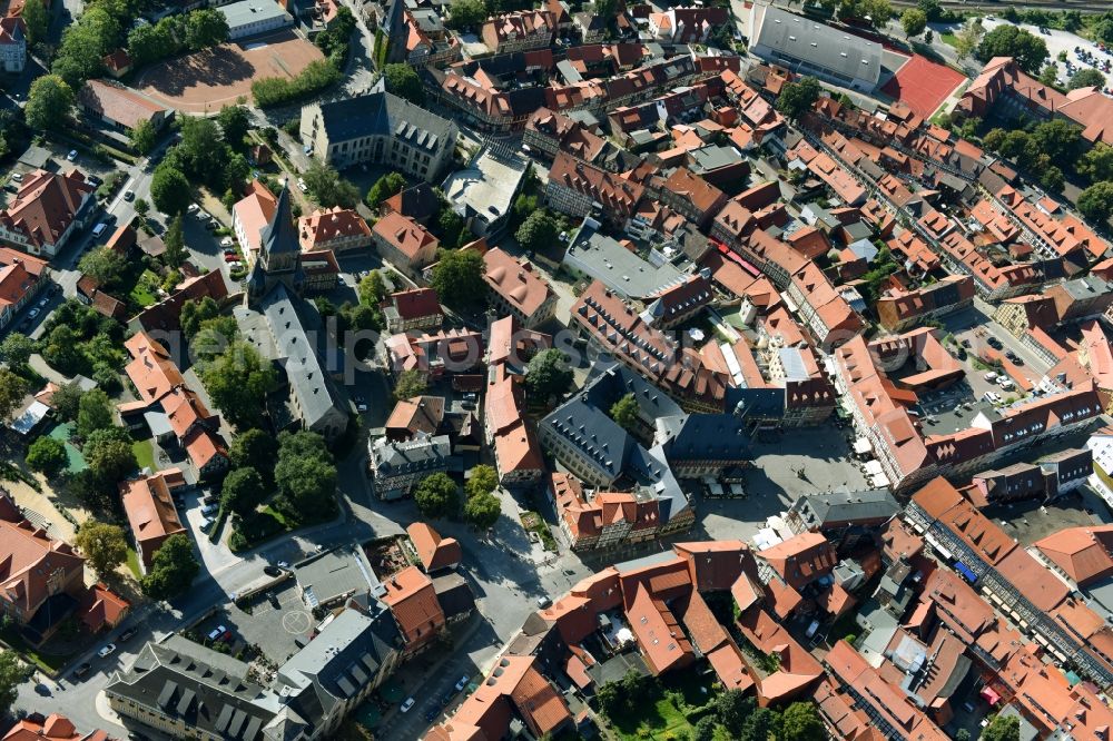 Aerial photograph Wernigerode - Old Town area and city center in Wernigerode in the state Saxony-Anhalt, Germany