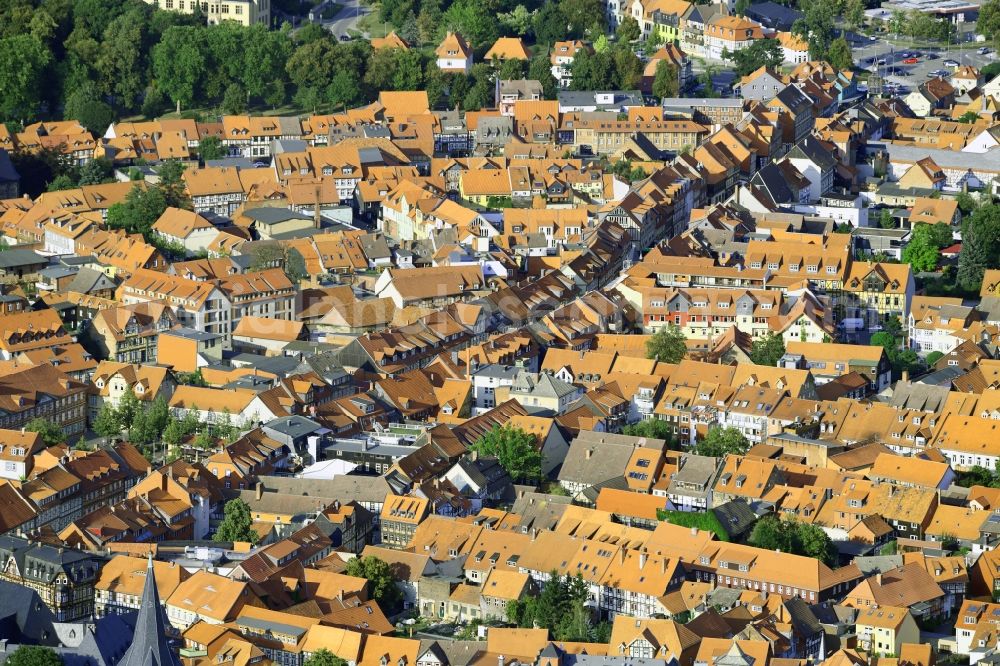 Aerial photograph Wernigerode - Old Town area and city center in Wernigerode in the state Saxony-Anhalt, Germany