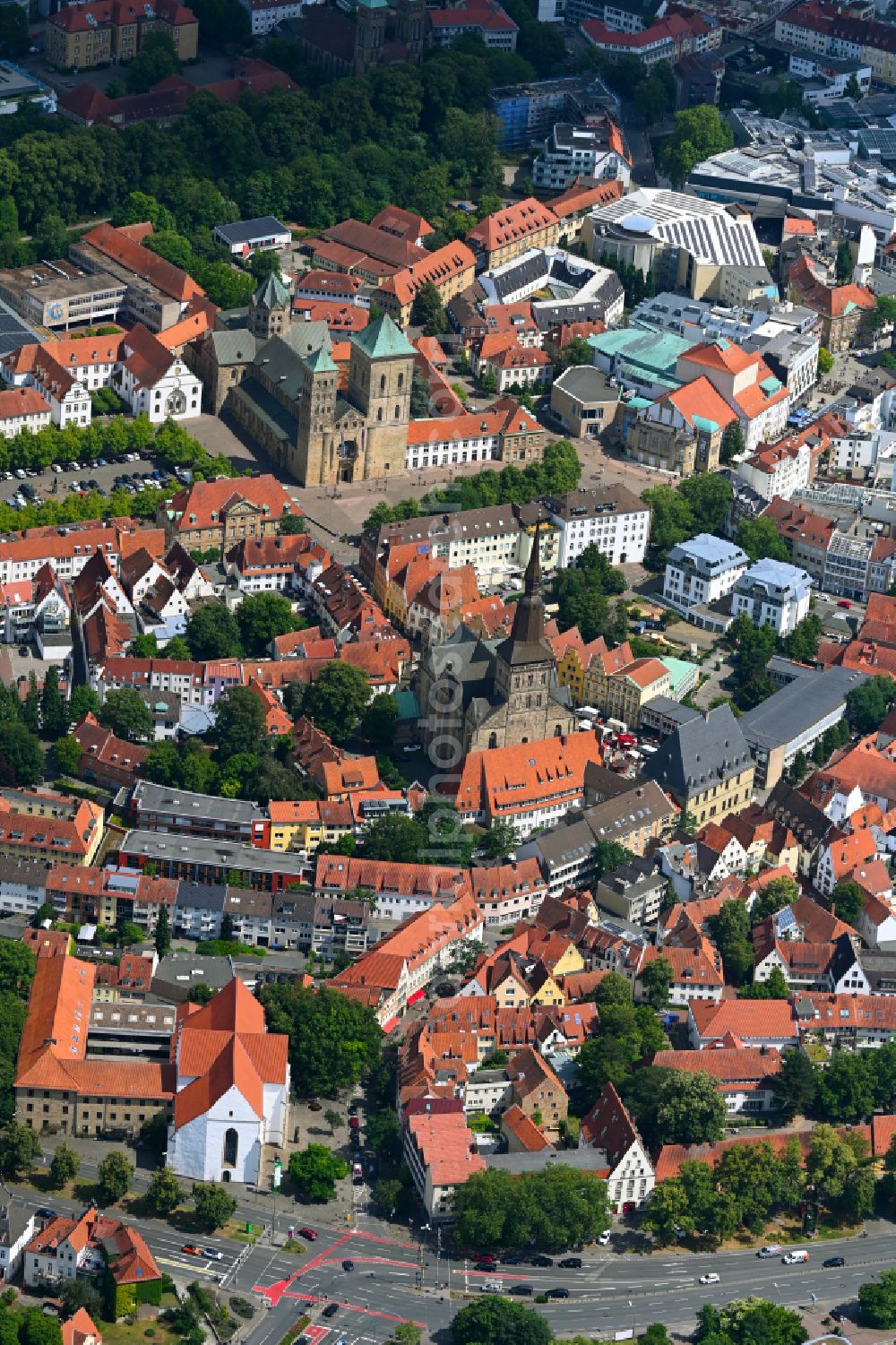 Westerberg from above - Old Town area and city center in Westerberg in the state Lower Saxony, Germany