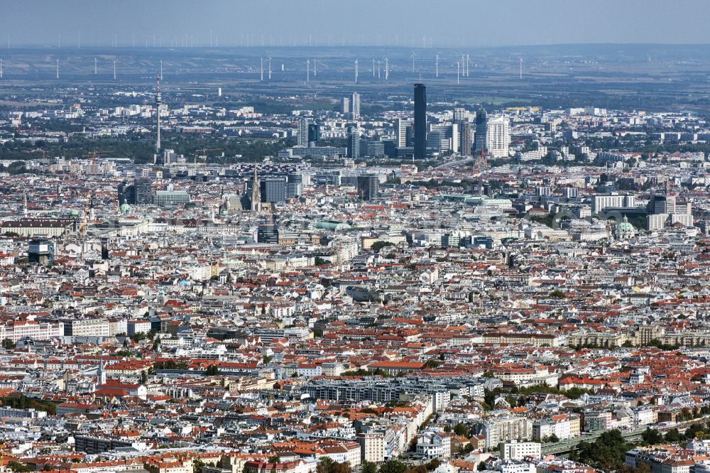 Wien from above - Old Town area and city center in Vienna in Austria
