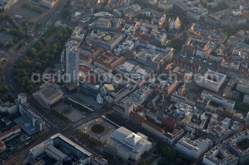 Leipzig from the bird's eye view: Old Town area and city center in the district Zentrum in Leipzig in the state Saxony, Germany