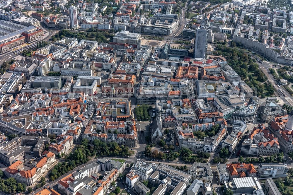 Aerial image Leipzig - Old Town area and city center in the district Zentrum in Leipzig in the state Saxony, Germany