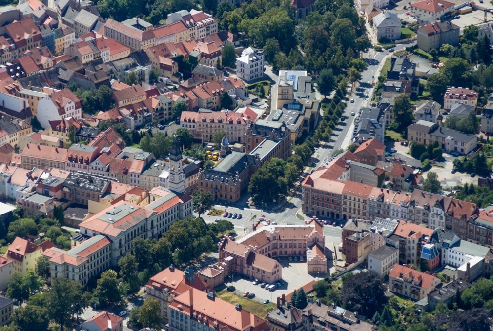 Aerial image Zittau - Old Town area and city center of Zittau in the state Saxony, Germany