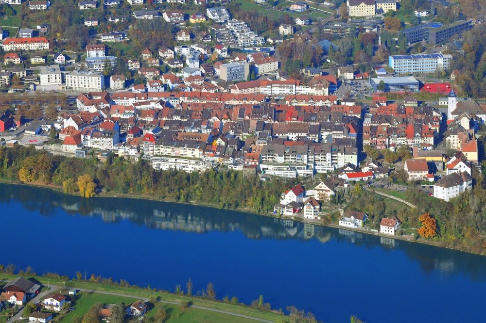 Aerial photograph Waldshut-Tiengen - Old Town area and city center of the district Waldshut in Waldshut-Tiengen in the state Baden-Wurttemberg, Germany