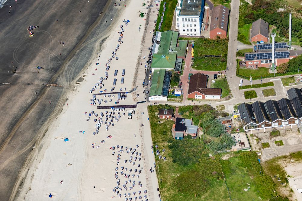 Aerial image Norderney - On the western beach is the Bath Museum of Norderney in the state of Lower Saxony, Germany