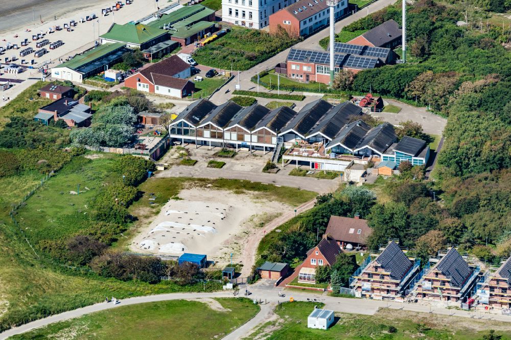 Norderney from the bird's eye view: On the western beach is the Bath Museum of Norderney in the state of Lower Saxony, Germany