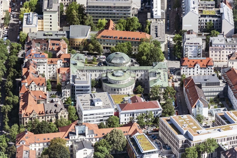 München from the bird's eye view: The Anatomical Institute of Ludwig Maximilian University in Munich Ludwigsvorstadt in the state of Bavaria
