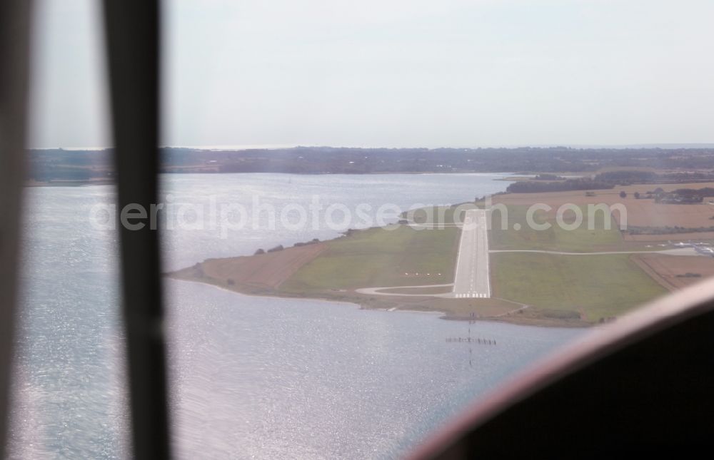 Aerial photograph Sonderburg - Approaching the runway of the aerodrome Sonderborg in Denmark