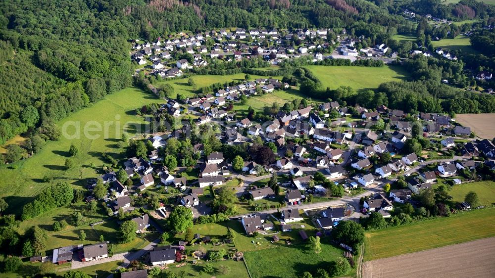 Nümbrecht from above - View of the village of Huppichteroth in the state North Rhine-Westphalia, Germany