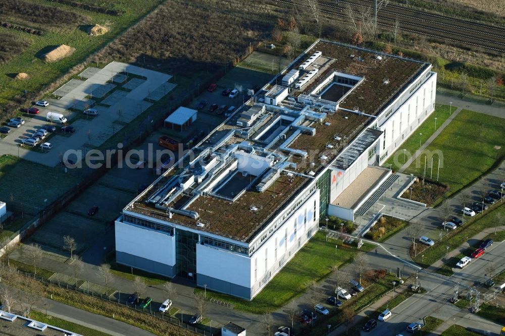 Potsdam from the bird's eye view: Functional building of the archive building Brandenburgisches Landeshauptarchiv Am Muehlenberg in the district Golm in Potsdam in the state Brandenburg, Germany