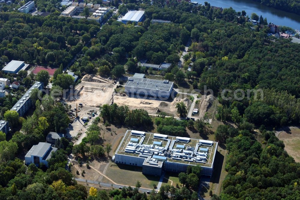 Aerial image Berlin - Functional building of the archive building on Fuerstenwalder Donm in the district Friedrichshagen in Berlin, Germany