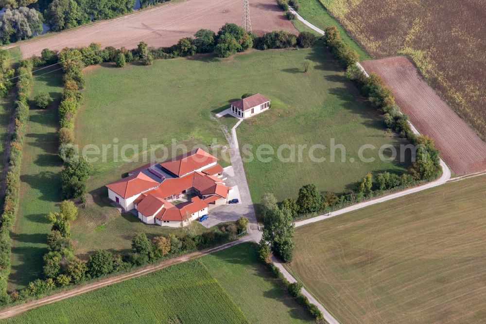 Kilchberg from the bird's eye view: Exposure of archaeological excavation sites on the area of a Roman house in Kilchberg in the state Baden-Wuerttemberg, Germany