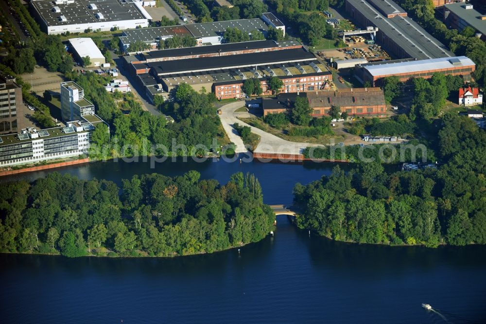 Aerial image Berlin Reinickendorf - Area of ??the development area Borsig harbor at Borsig dam for Lake Tegel in Berlin Reinickendorf