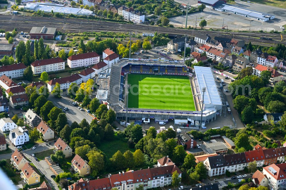 Aerial image Osnabrück - Sports facility grounds of the Arena - stadium on street Scharnhorststrasse in the district Schinkel in Osnabrueck in the state Lower Saxony, Germany