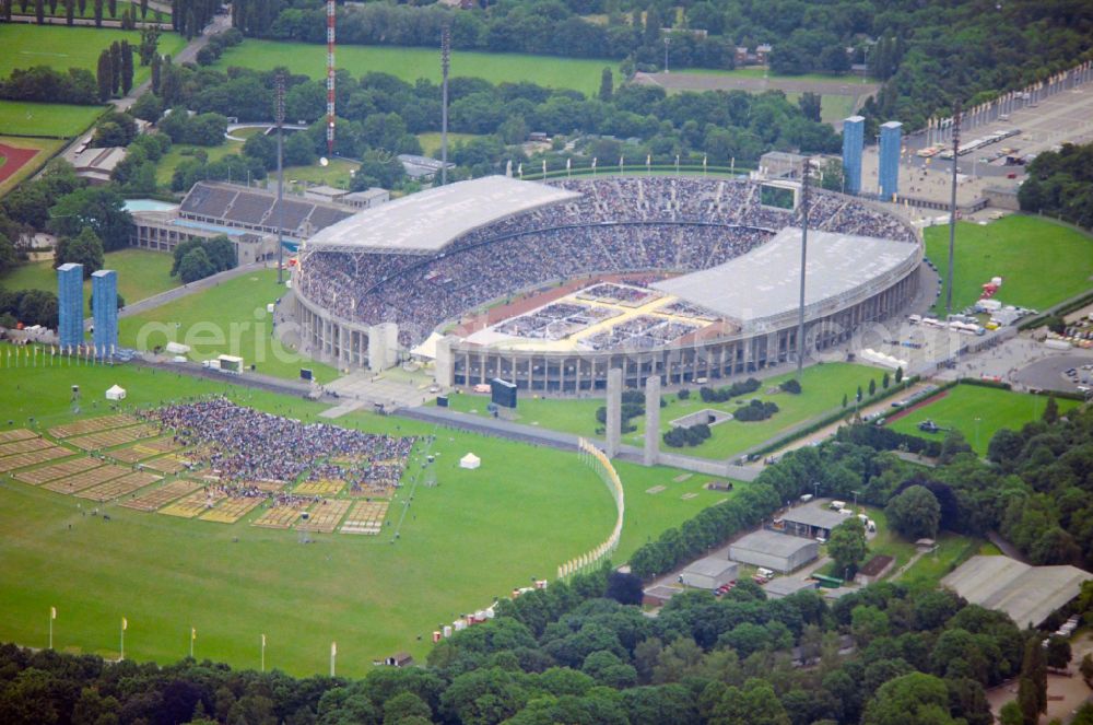 Aerial photograph Berlin - Sports facility grounds of the Arena stadium Olympiastadion of Hertha BSC in Berlin in Germany