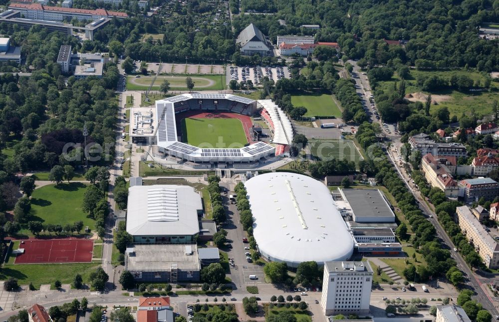 Aerial image Erfurt - Site of the Arena stadium Steigerwaldstadion in Erfurt in Thuringia