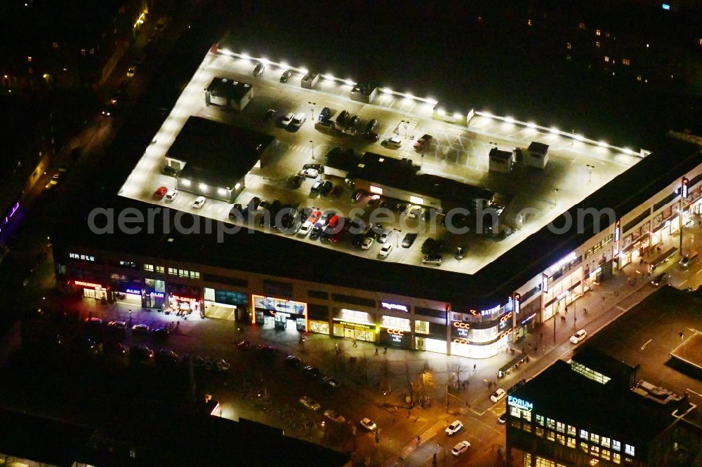 Berlin at night from above - Night lighting shopping center on Elcknerplatz at Berlin - Koepenick