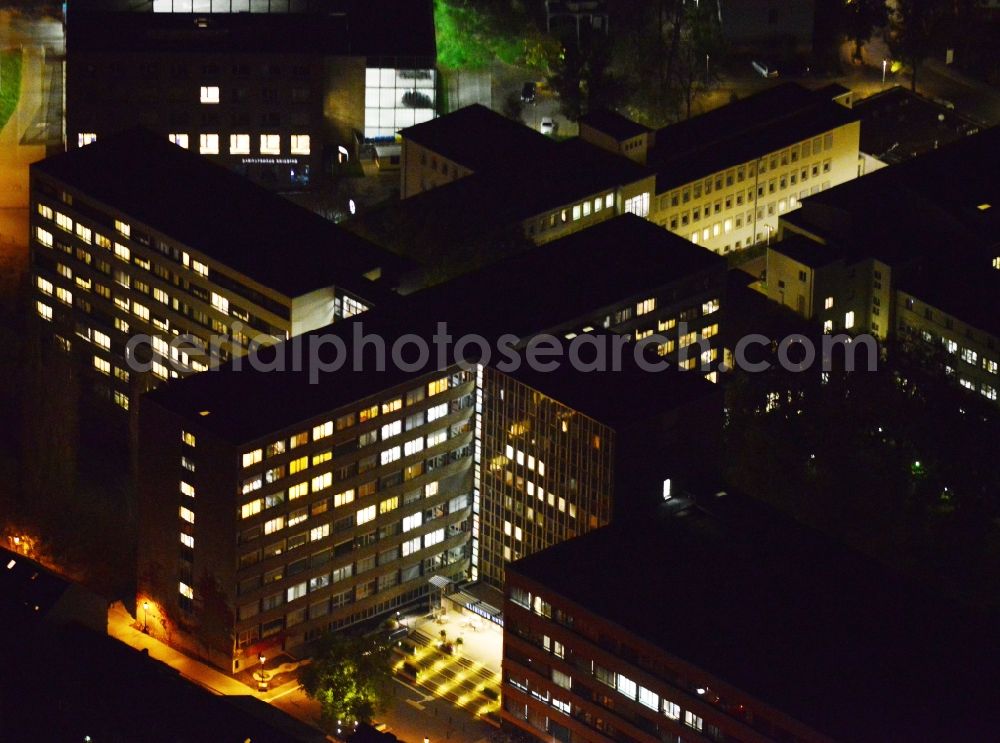 Aerial photograph at night Potsdam - Night aerial picture of the clinic Ernst von Bergmann in Potsdam in the state Brandenburg