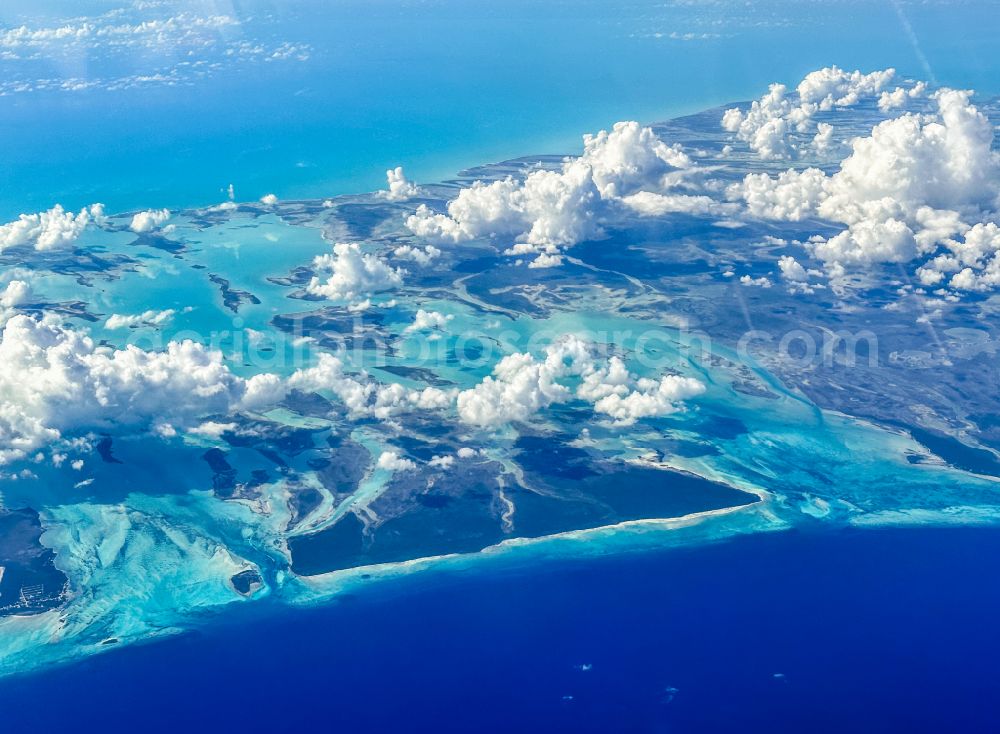 Aerial photograph Behring Point Settlement - Atoll on the water surface Central Andros in Behring Point Settlement in Central Andros, Bahamas