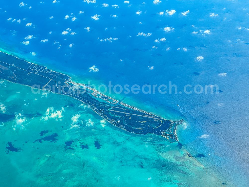 West End from above - Atoll on the water surface Grand Bahama in West End in West Grand Bahama, Bahamas