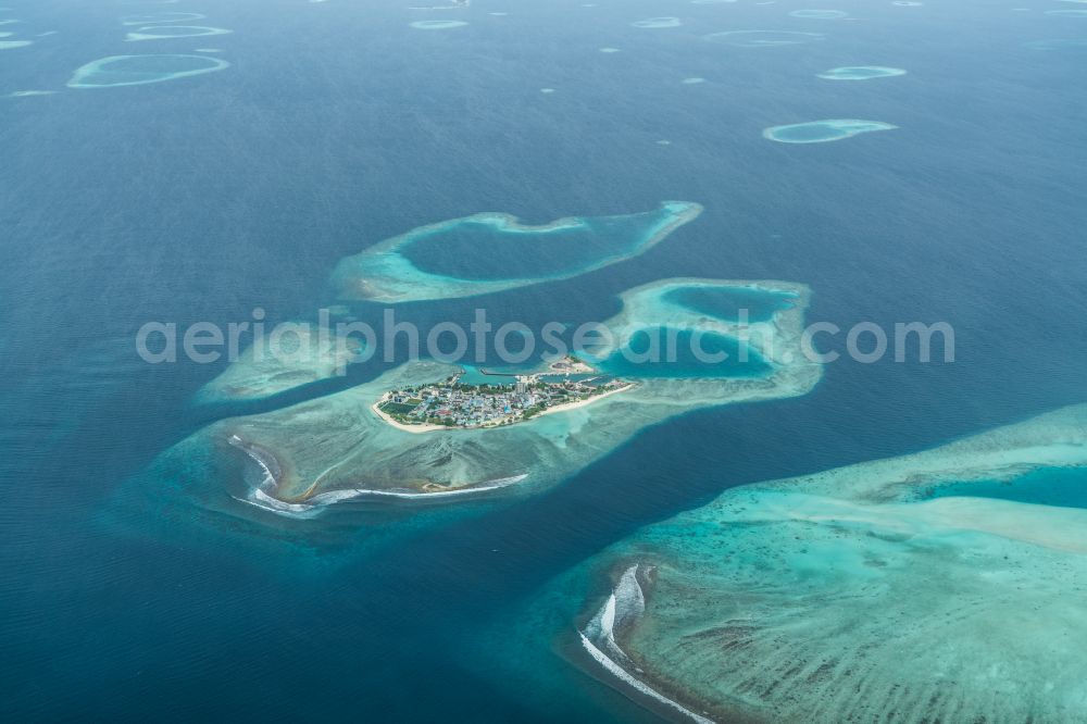 Gulhi from above - Atoll on the water surface Gulhi in Gulhi in Kaafu Atoll, Maldives