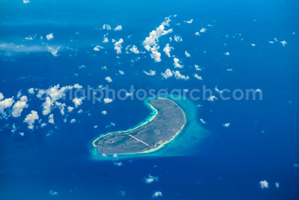 Assomption from the bird's eye view: Atoll on the water surface Indian Ocean in Assomption in , Seychelles