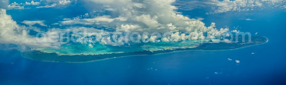 Aldabra from above - Atoll on the water surface Indian Ocean in Aldabra in Aldabra Group, Seychelles