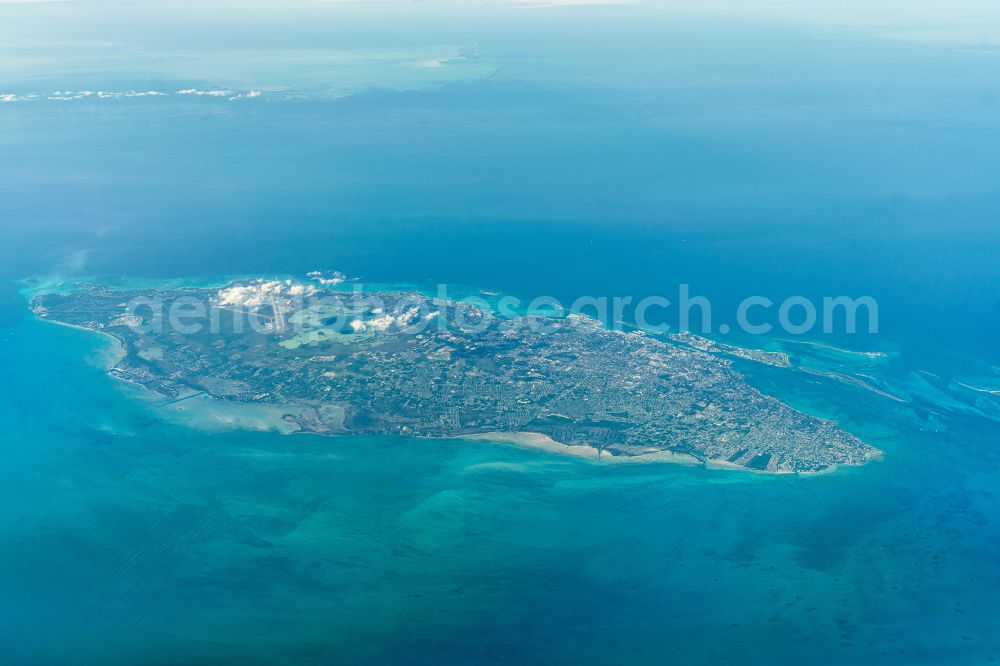 Aerial image Nassau - Atoll on the water surface New Providence Island, Bahamas in Nassau in New Providence, Bahamas